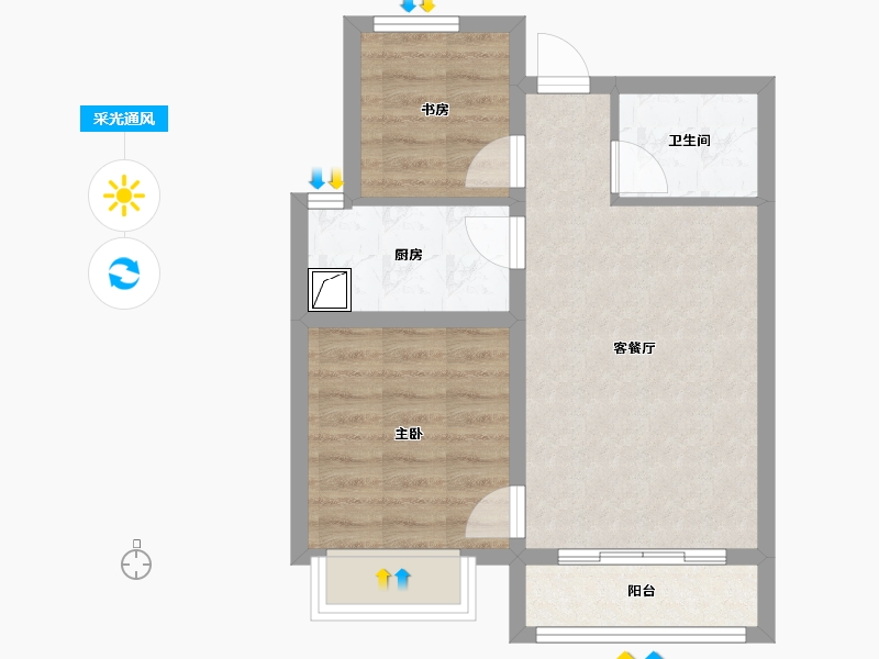 河北省-邯郸市-永丰-50.00-户型库-采光通风