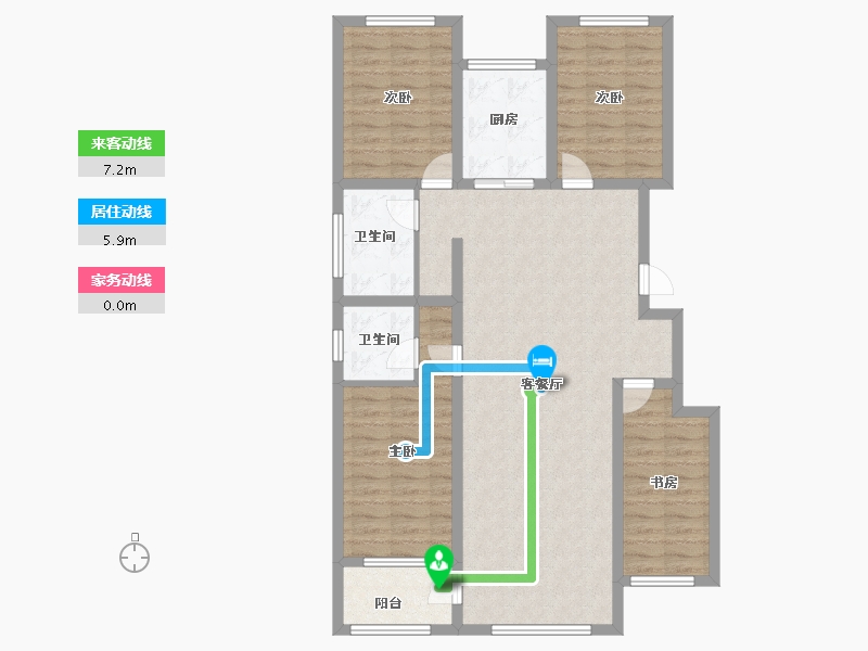 山东省-淄博市-盛康薔薇里-109.40-户型库-动静线