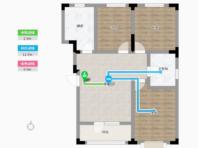 辽宁省-抚顺市-电建地产海赋外滩澋苑-74.26-户型库-动静线