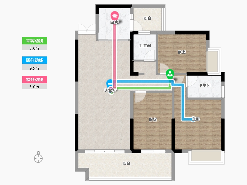 湖南省-郴州市-中港瓏熙府-99.66-户型库-动静线