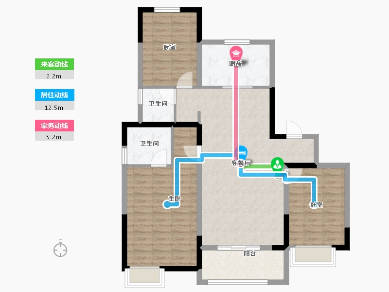 河南省-许昌市-当代宏安满堂悦-100.80-户型库-动静线