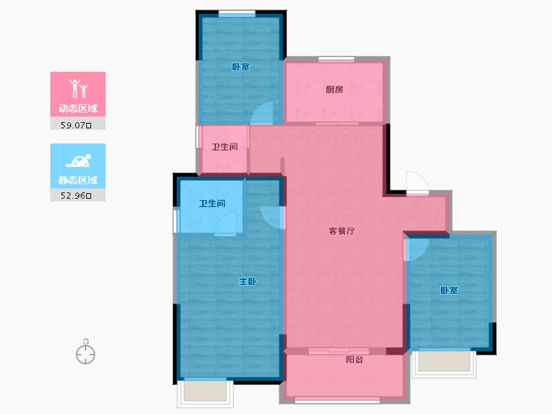 河南省-许昌市-当代宏安满堂悦-100.80-户型库-动静分区