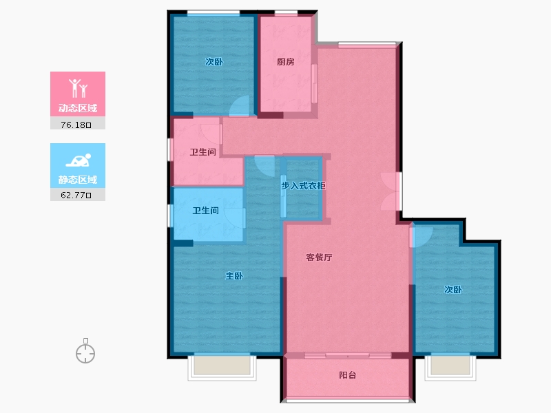 河北省-石家庄市-弘石湾尚府-125.30-户型库-动静分区