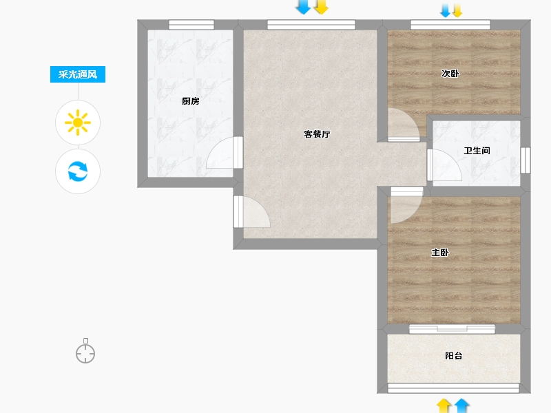 河南省-洛阳市-城筑伊河源-52.78-户型库-采光通风