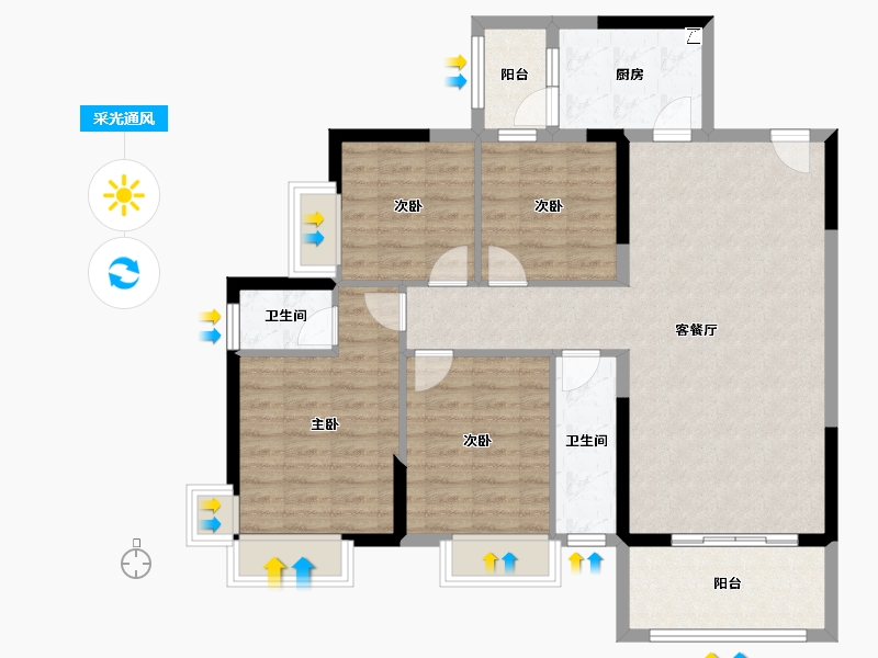 广东省-河源市-新城豪庭-103.18-户型库-采光通风