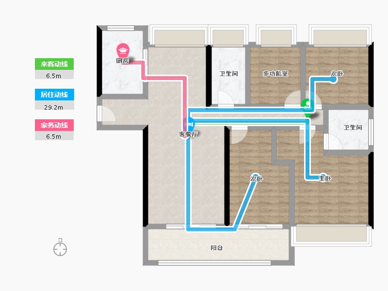 湖北省-孝感市-大悟碧桂园时代倾城-105.34-户型库-动静线