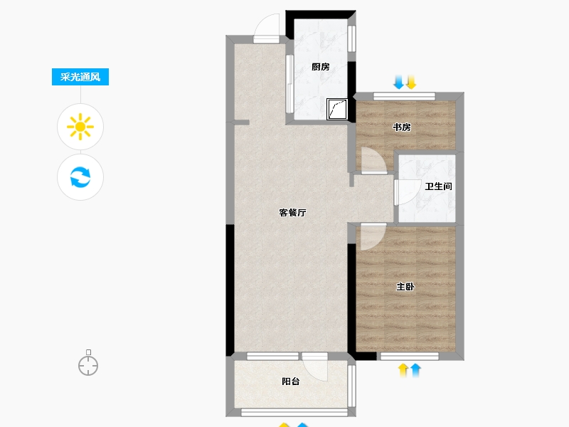 辽宁省-沈阳市-华润新凯旋-70.00-户型库-采光通风