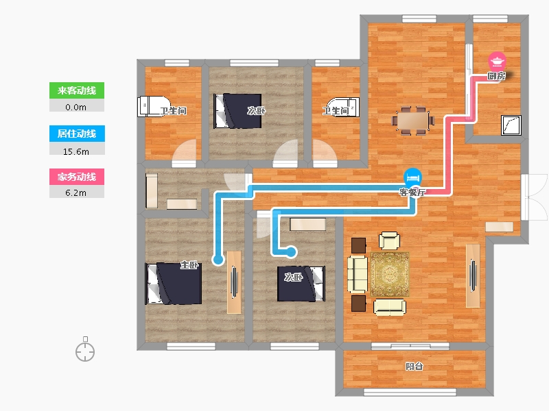 河北省-石家庄市-锐拓·长安颐园-110.82-户型库-动静线