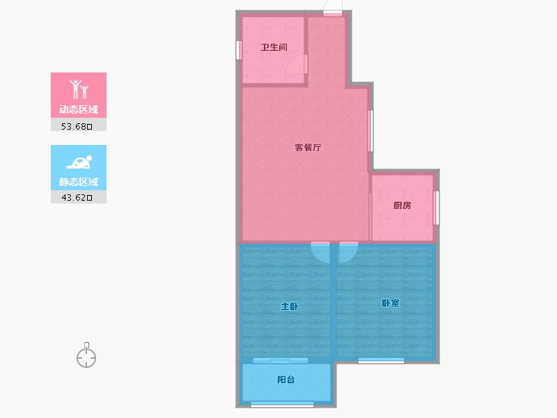 山西省-晋中市-元鑫·喜堂-88.44-户型库-动静分区