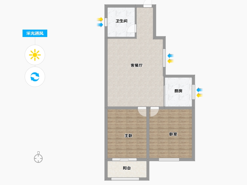 山西省-晋中市-元鑫·喜堂-88.44-户型库-采光通风