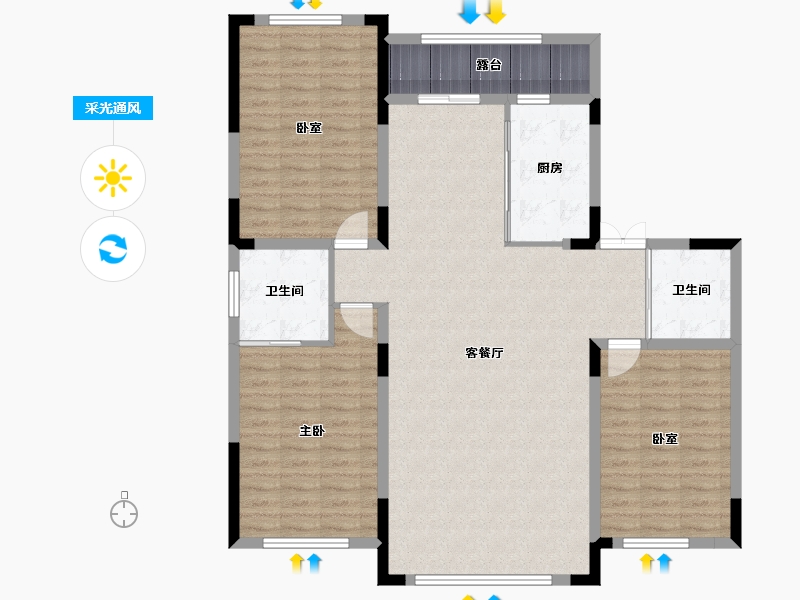 吉林省-松原市-锦绣江畔·龙栖湾-124.10-户型库-采光通风