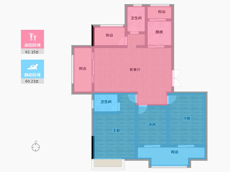 安徽省-宣城市-金銮御林河畔-108.62-户型库-动静分区