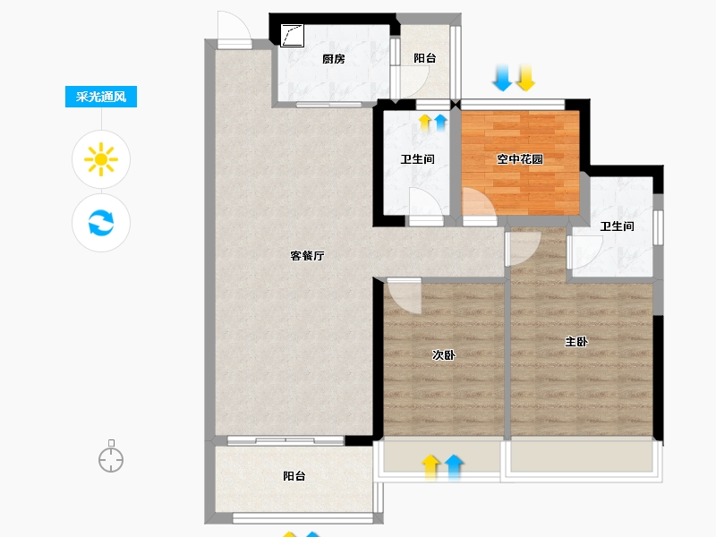 河南省-开封市-丰庆家园-85.00-户型库-采光通风