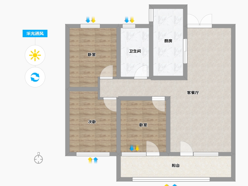 山东省-青岛市-盈创板桥华府-81.00-户型库-采光通风