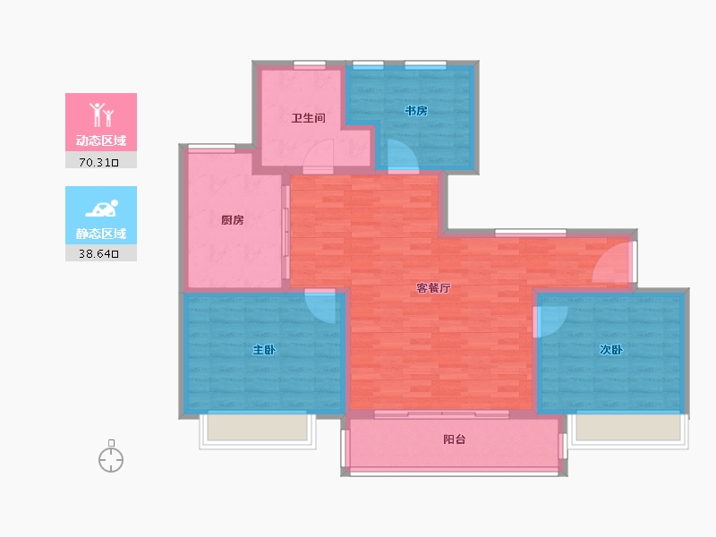 山东省-济宁市-火炬仁里-97.86-户型库-动静分区