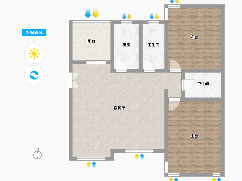 河北省-承德市-瓏璟苑-100.01-户型库-采光通风