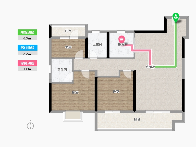 江苏省-泰州市-水岸嘉苑-108.00-户型库-动静线