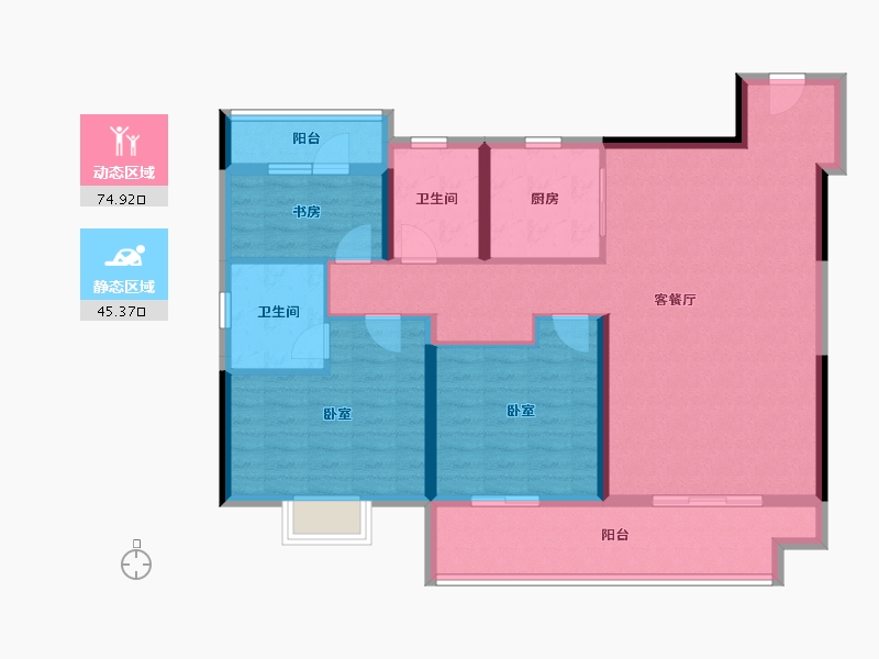 江苏省-泰州市-水岸嘉苑-108.00-户型库-动静分区