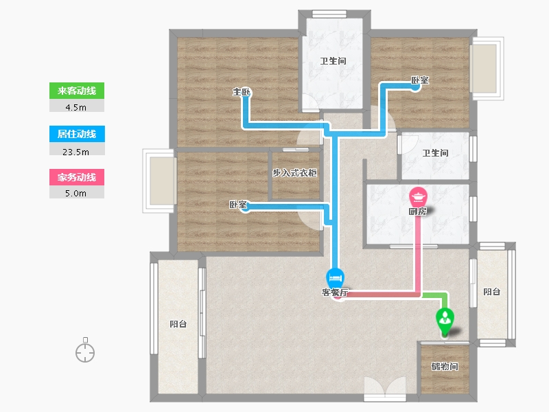 福建省-龙岩市-客都汇·金岸佳园-102.35-户型库-动静线