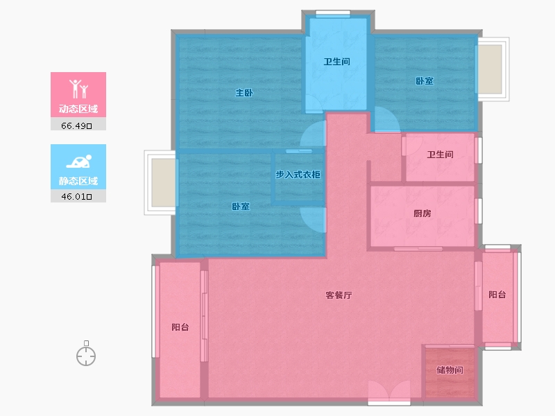 福建省-龙岩市-客都汇·金岸佳园-102.35-户型库-动静分区