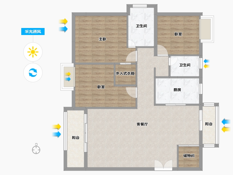 福建省-龙岩市-客都汇·金岸佳园-102.35-户型库-采光通风