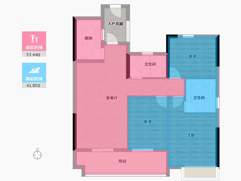 江西省-上饶市-富力西溪悦居-89.59-户型库-动静分区