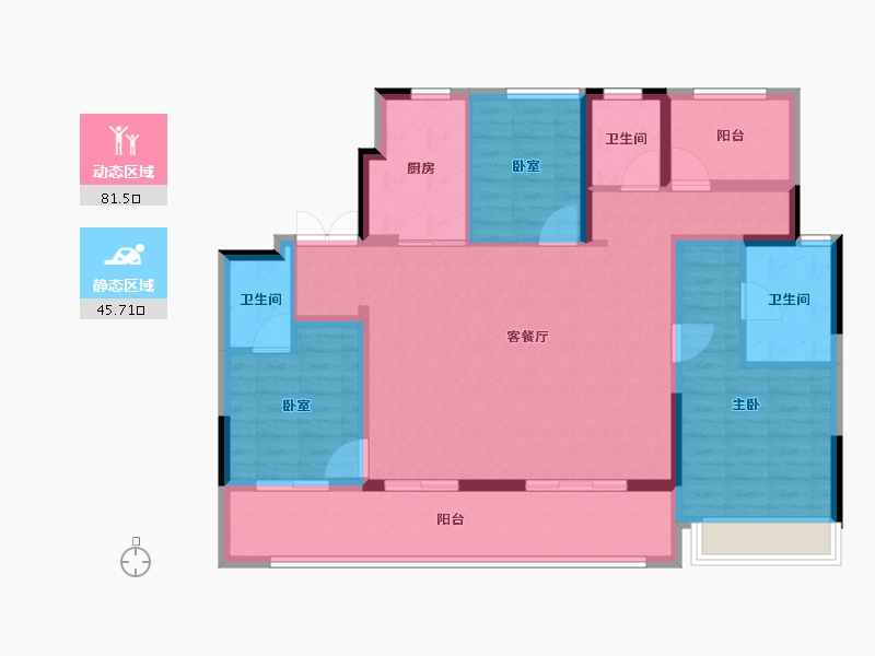 河南省-郑州市-新城·时光印象-114.40-户型库-动静分区