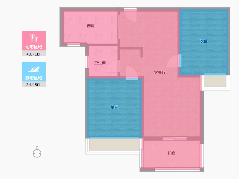 河南省-洛阳市-畔山兰溪-65.00-户型库-动静分区