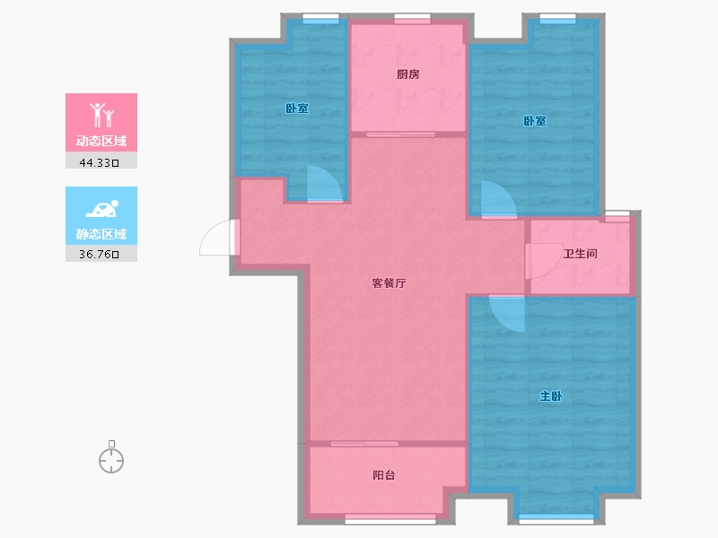 江苏省-南京市-旭日爱上城-79.70-户型库-动静分区