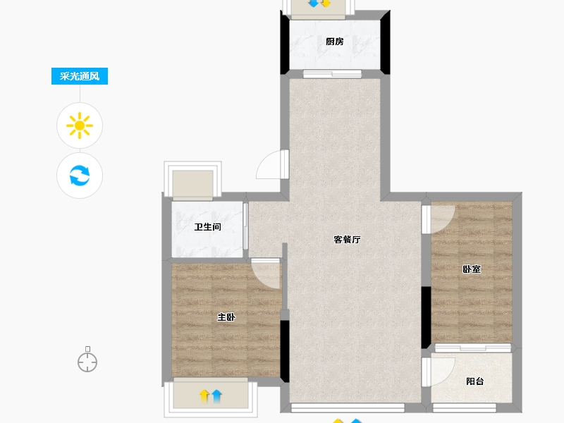 福建省-龙岩市-厦鑫·博览佰院-59.20-户型库-采光通风