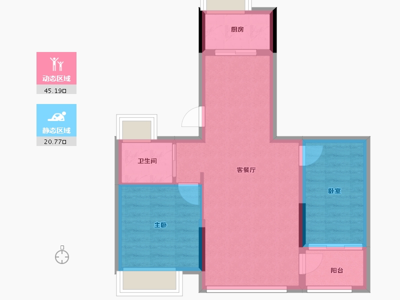 福建省-龙岩市-厦鑫·博览佰院-59.20-户型库-动静分区