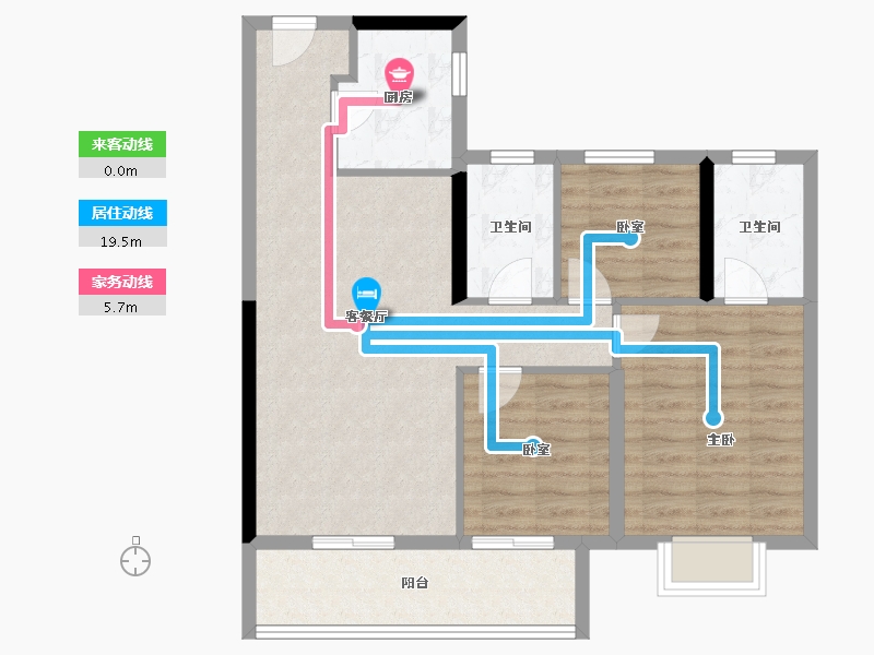 江苏省-泰州市-泰州中骏世界城-80.00-户型库-动静线