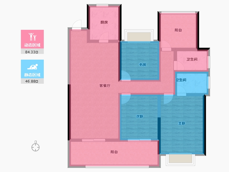 江苏省-常州市-常发珑玥-116.53-户型库-动静分区