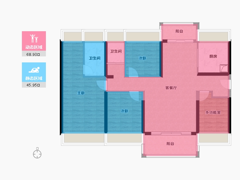 广东省-江门市-碧桂园世纪城-108.16-户型库-动静分区