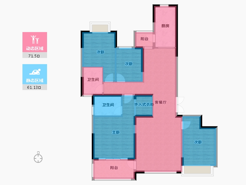 湖南省-株洲市-株洲恒大悦珑府-158.00-户型库-动静分区