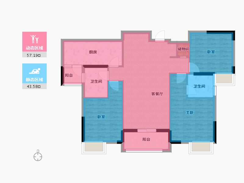 江西省-上饶市-富力西溪悦居-90.40-户型库-动静分区