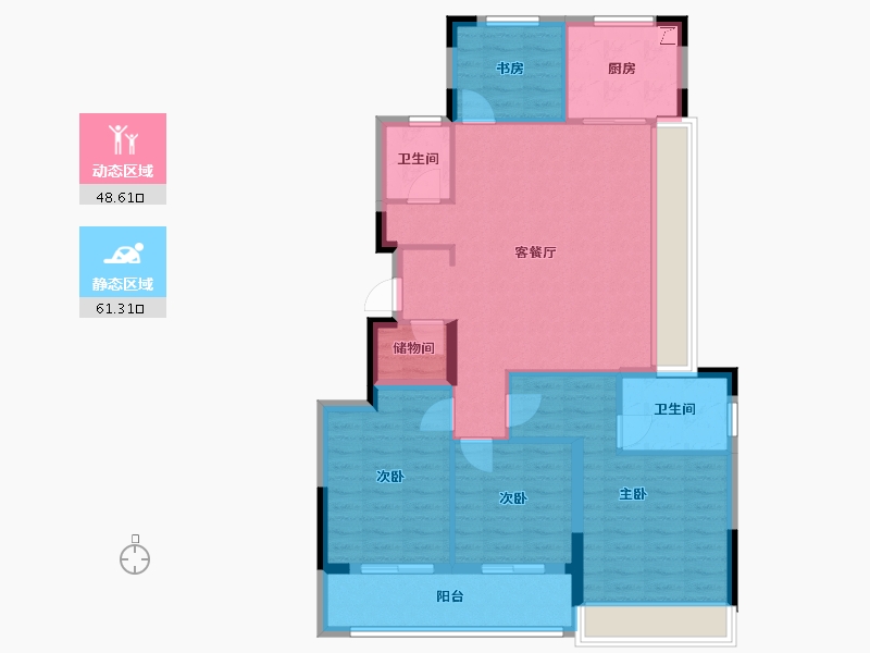 浙江省-杭州市-万科天空之城(西溪印象城)-115.00-户型库-动静分区