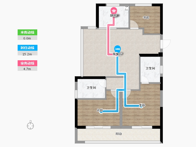 浙江省-杭州市-绿城桂语新月-86.38-户型库-动静线