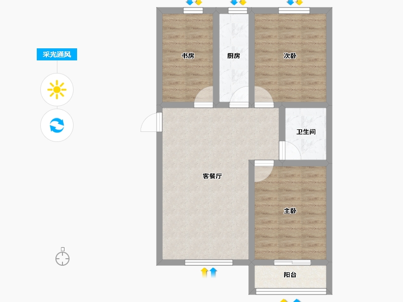 河北省-廊坊市-龙华城-67.44-户型库-采光通风