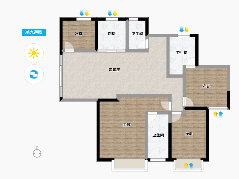 湖南省-株洲市-第四代住房未来社区-116.30-户型库-采光通风