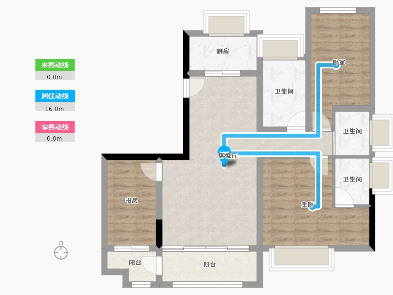 福建省-龙岩市-厦鑫·博览佰院-84.67-户型库-动静线