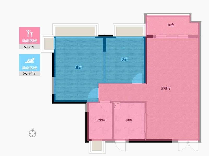 湖南省-郴州市-东田金湾-71.00-户型库-动静分区