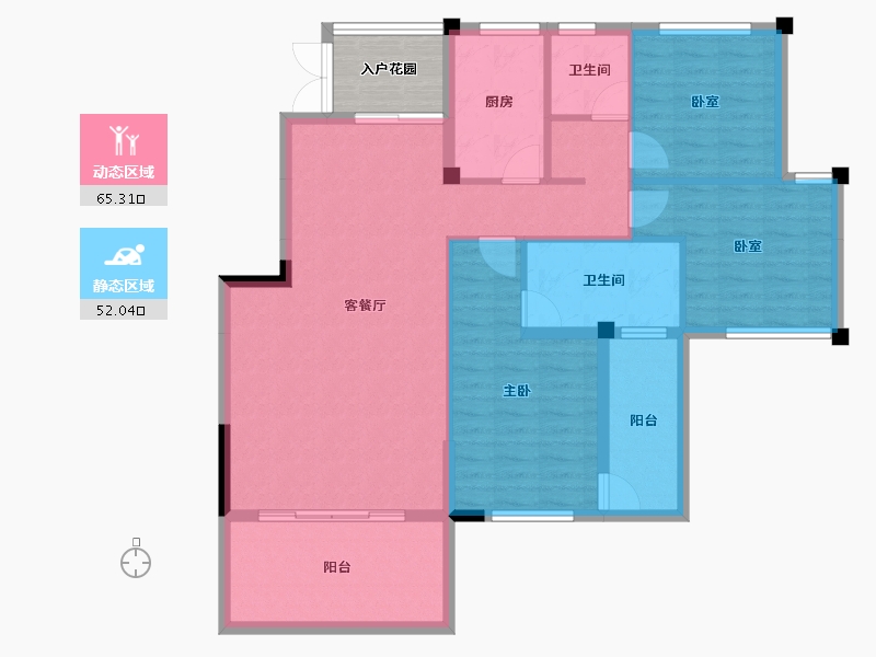 福建省-龙岩市-客都汇·金岸佳园-110.62-户型库-动静分区