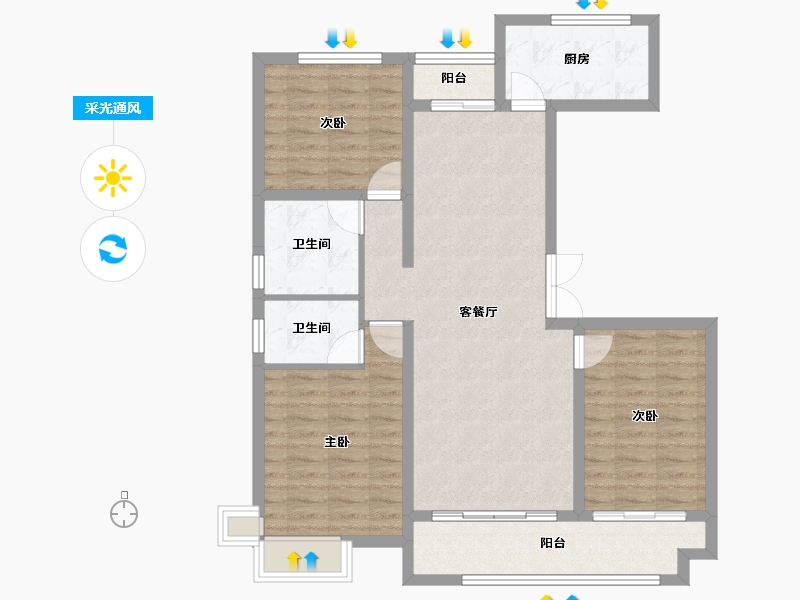 山东省-临沂市-房源·金域上府-97.13-户型库-采光通风