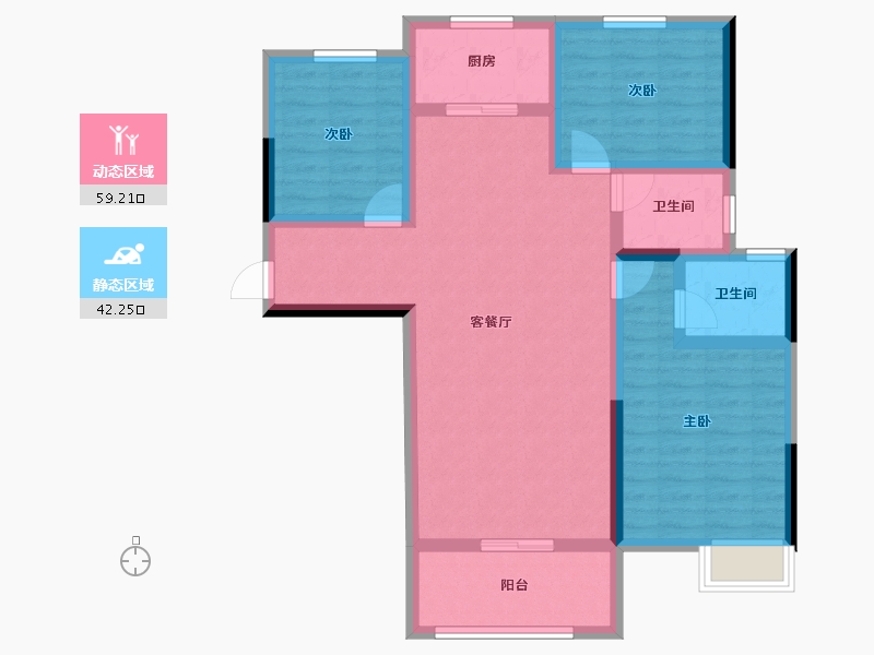 湖北省-孝感市-新天地-89.97-户型库-动静分区