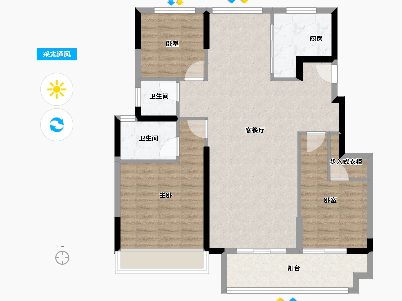 安徽省-宿州市-砀山古城-95.82-户型库-采光通风