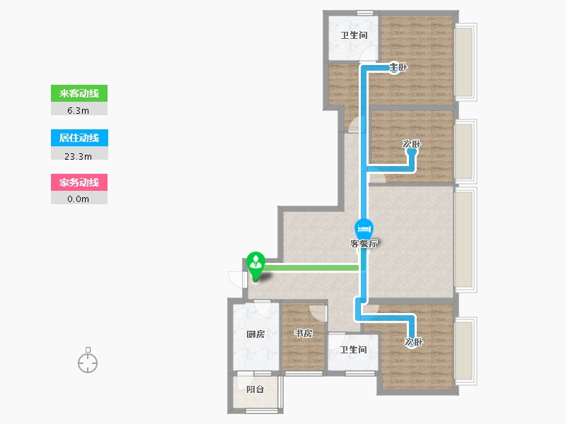 重庆-重庆市-日月光解放碑1号R3-118.05-户型库-动静线