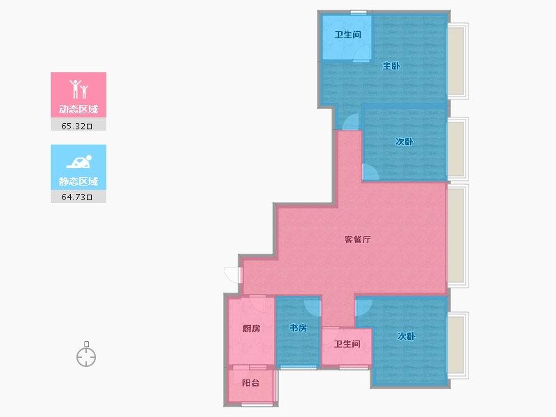 重庆-重庆市-日月光解放碑1号R3-118.05-户型库-动静分区