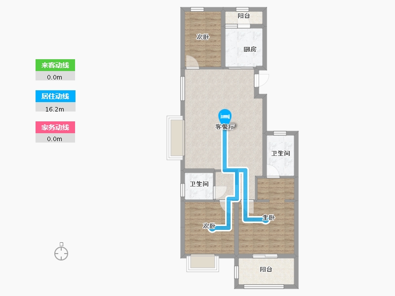 江苏省-苏州市-东原千浔-84.40-户型库-动静线