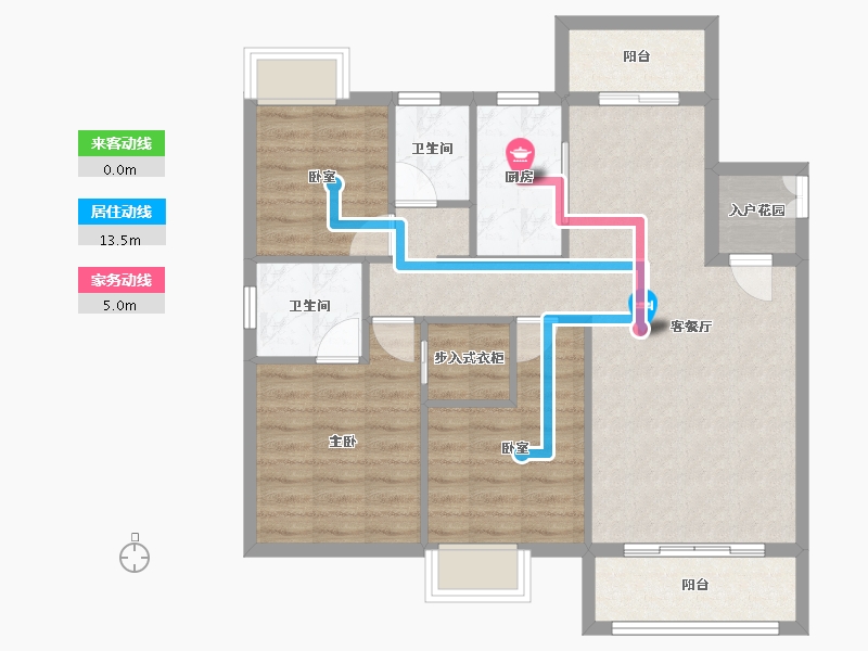 福建省-龙岩市-客都汇·金岸佳园-84.75-户型库-动静线